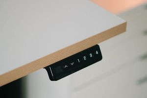 Office desk setup showing ergonomic comfort